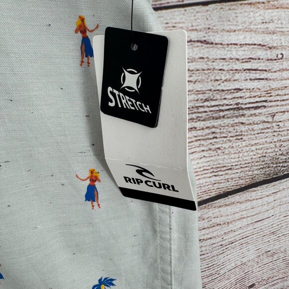 Rip Curl Hula Girl Breach Button Down Shirt Men's Size XXL Mint/Light Green NEW - Picture 10 of 12